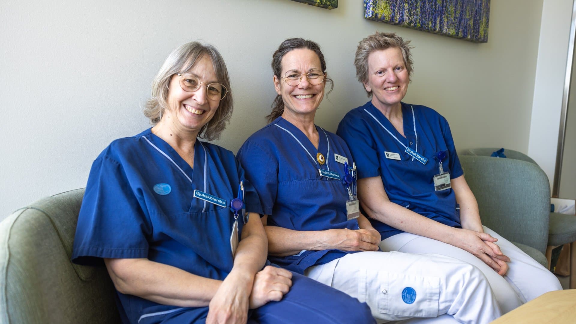 PICC-line teamet Eleonora Järlebark, Martina Gustavsson och Lovisa Rühmkorff