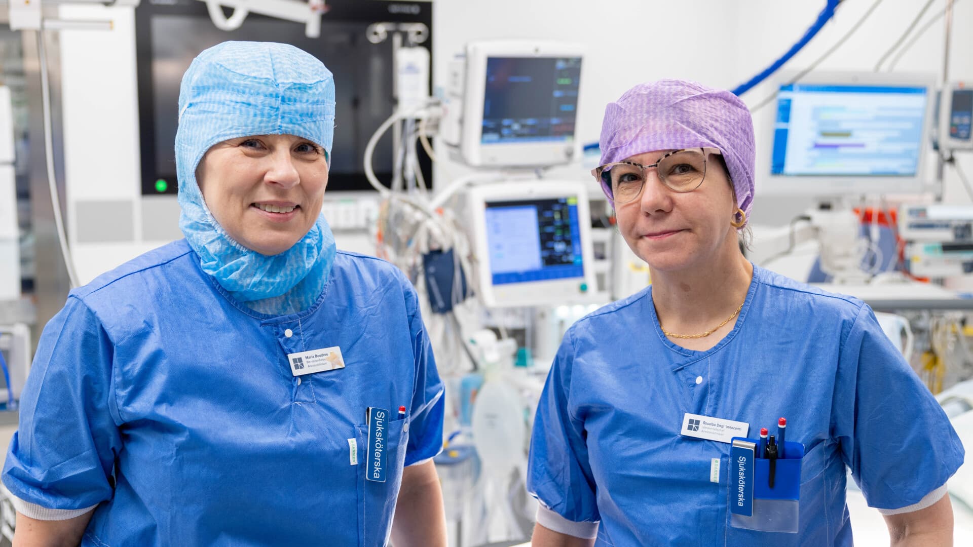 Biträdande vårdenhetschef Maria Boudrée och vårdenhetschef Rosalba Degl'innocenti, på Centraloperation. Biträdande vårdenhetschef Maria Boudrée och vårdenhetschef Rosalba Degl'innocenti, på Centraloperation.